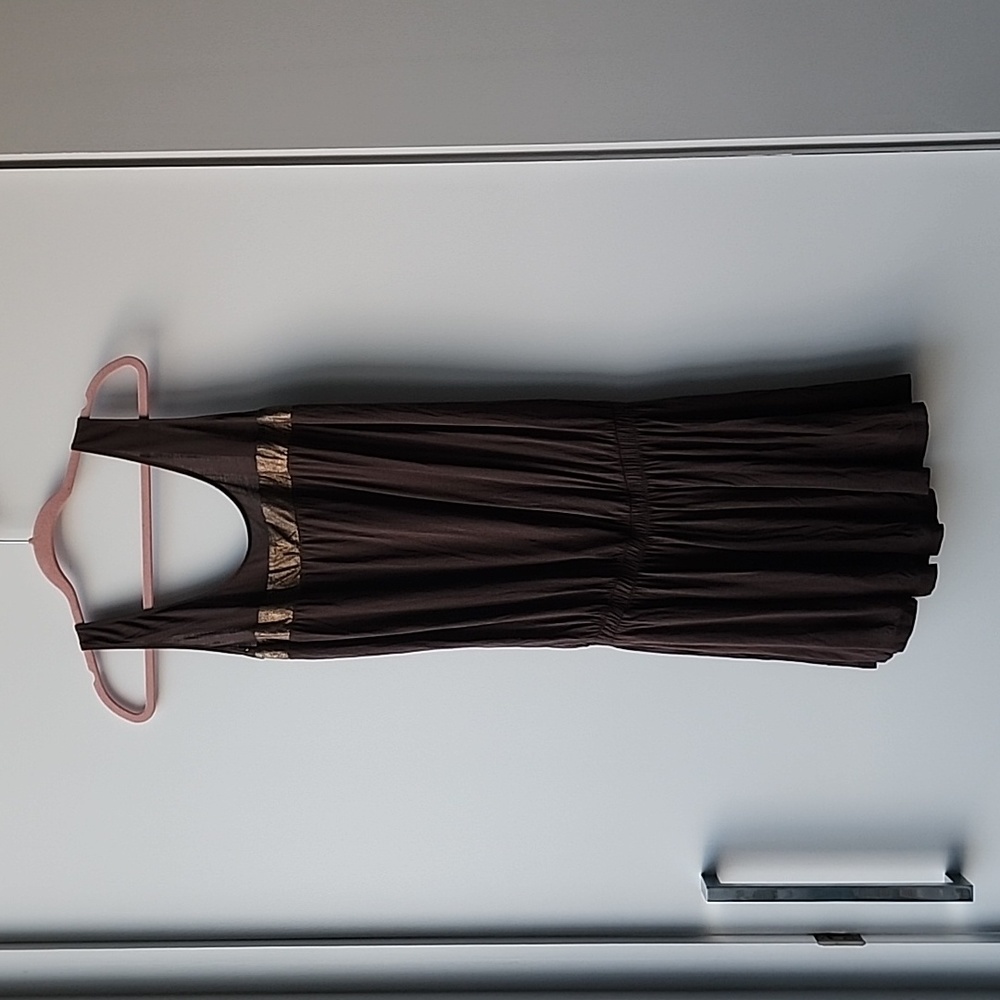 Max & Co Viscose Gathered Metallic Stripe Dress